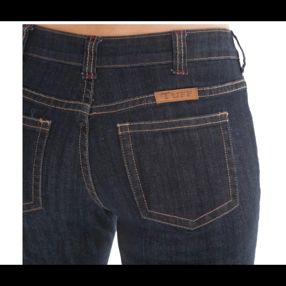 Cowgirl Tuff Women's Dark Wash Boot Cut Jeans - Black/Dark Indigo - Picture 4 of 13